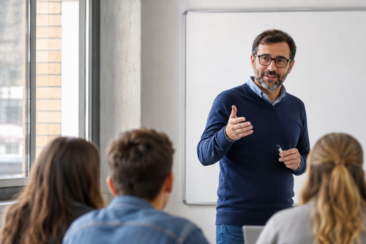 Educación: escena ilustrativa del trabajo en el sector público